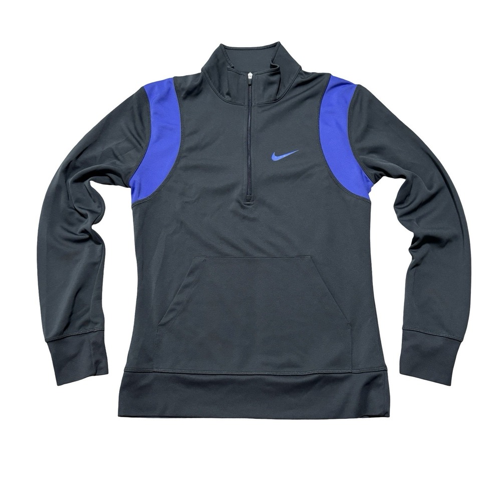 Nike Dri-Fit Women's 1/4 Zip Pullover Gray Purple Size Small (4-6)
